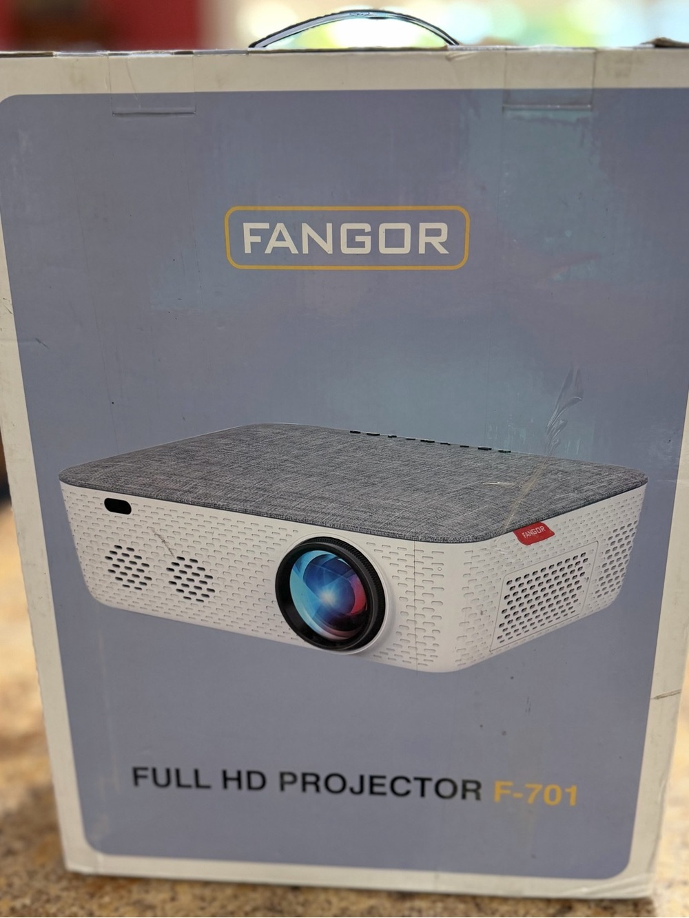 FANG F-701 Portable Full HD Projector — White with Gray Top
